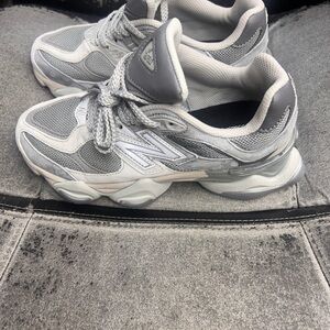 (Women's ) New Balance 9060 Shadow Grey Silver Metallic Sneakers